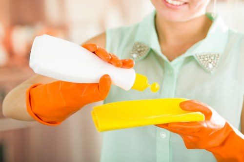 Ethical cleaning services staff upholding anti-slavery standards